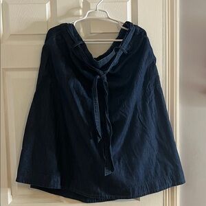 Talbots Blue Midi Skirt w Pockets, Tie Waist - NWT!